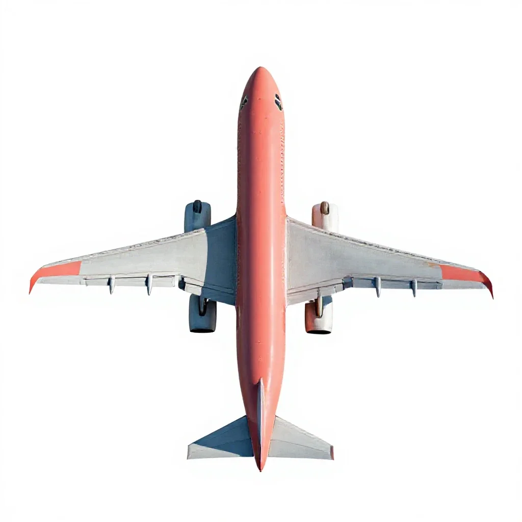 Narrowbody aircraft isolated on a white background
