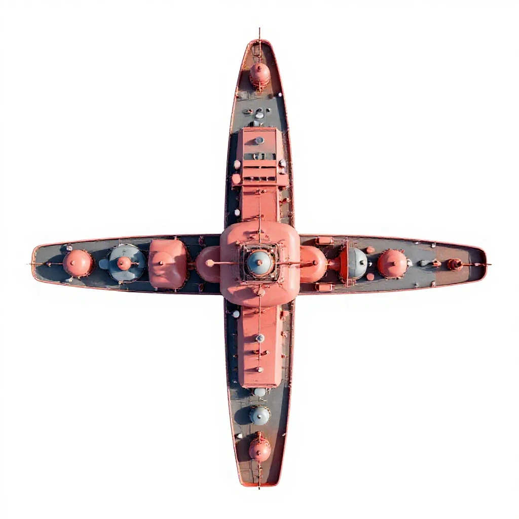 Nuclear-powered ship isolated on a white background