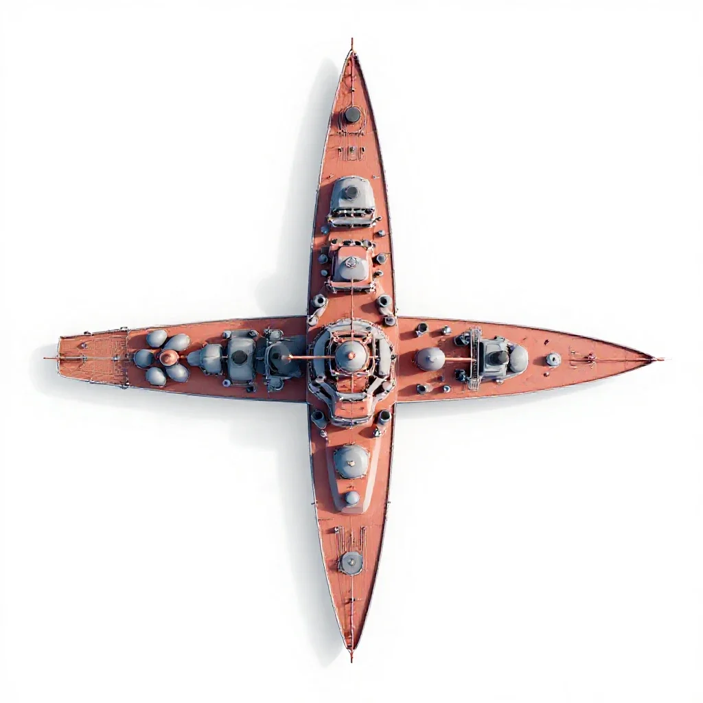 Pocket battleship isolated on a white background