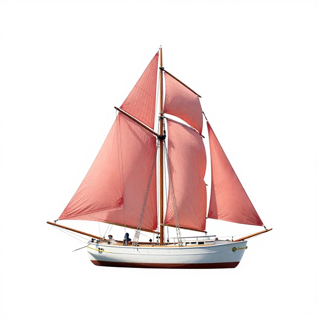 Sailing vessel isolated on a white background