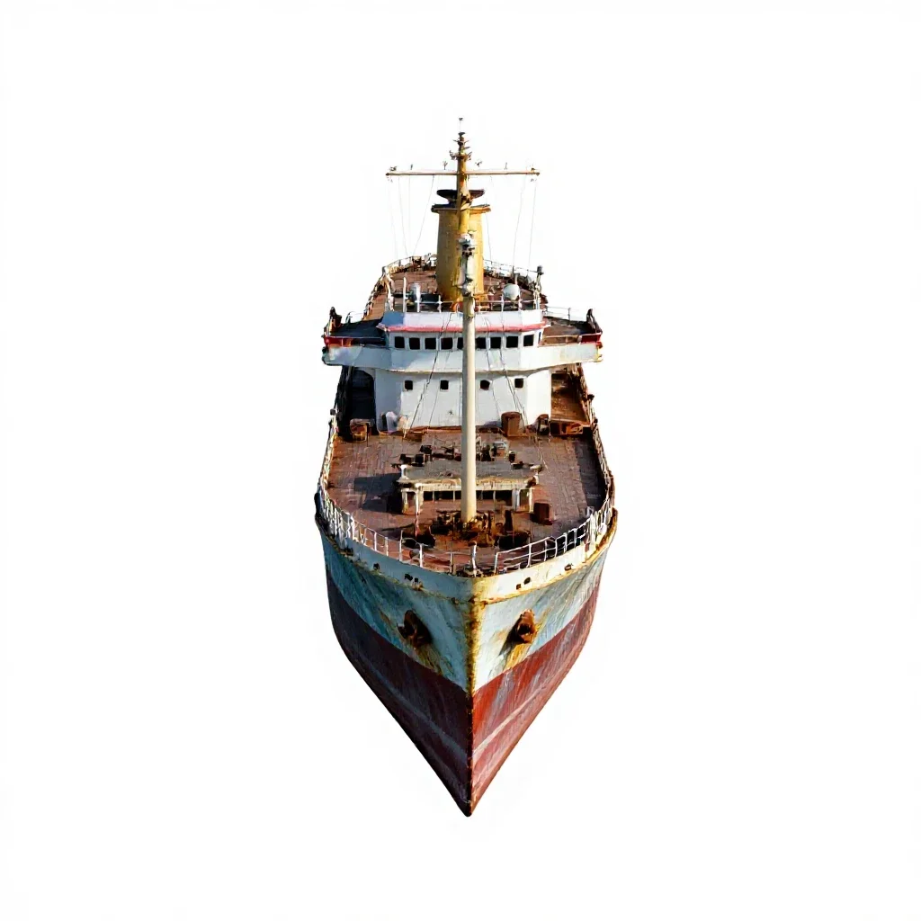 Abandoned ship isolated on a white background