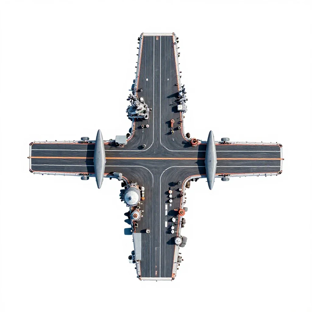 Aircraft carrier isolated on a white background
