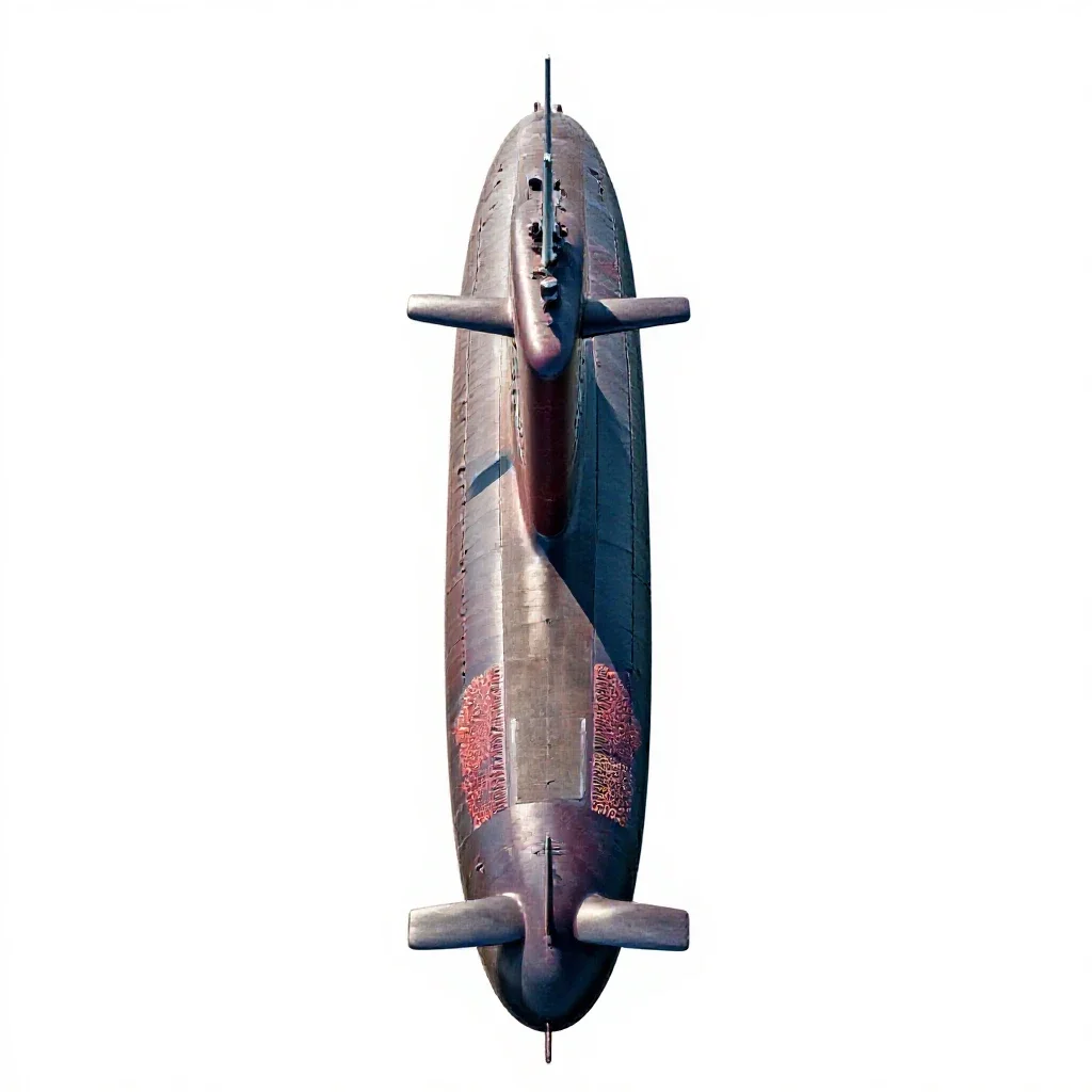 Attack submarine isolated on a white background