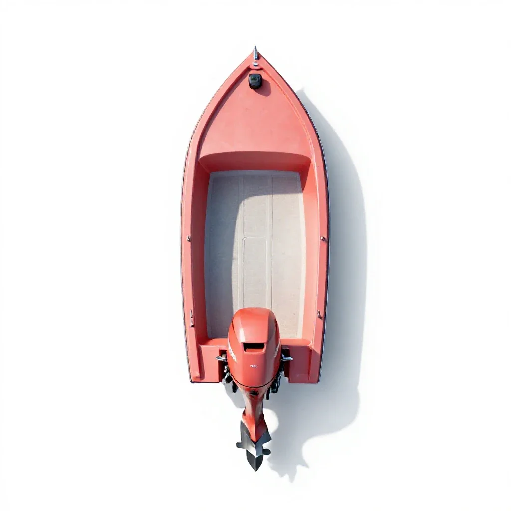Outboard motorboat isolated on a white background
