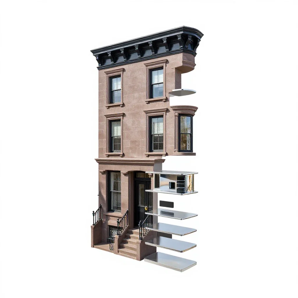 Brownstone isolated on a white background