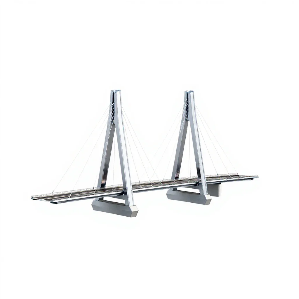 Cantilever bridge isolated on a white background