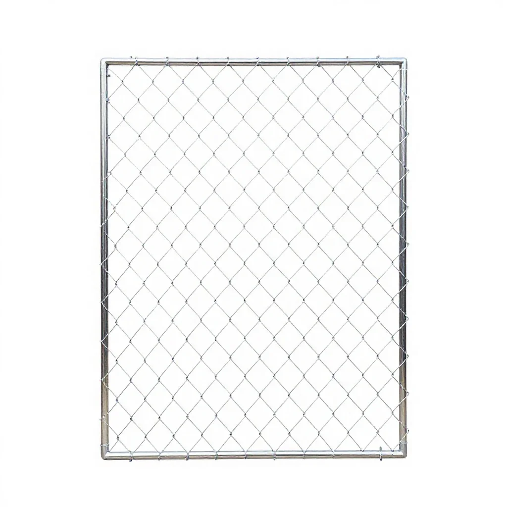 Chainlink fence isolated on a white background