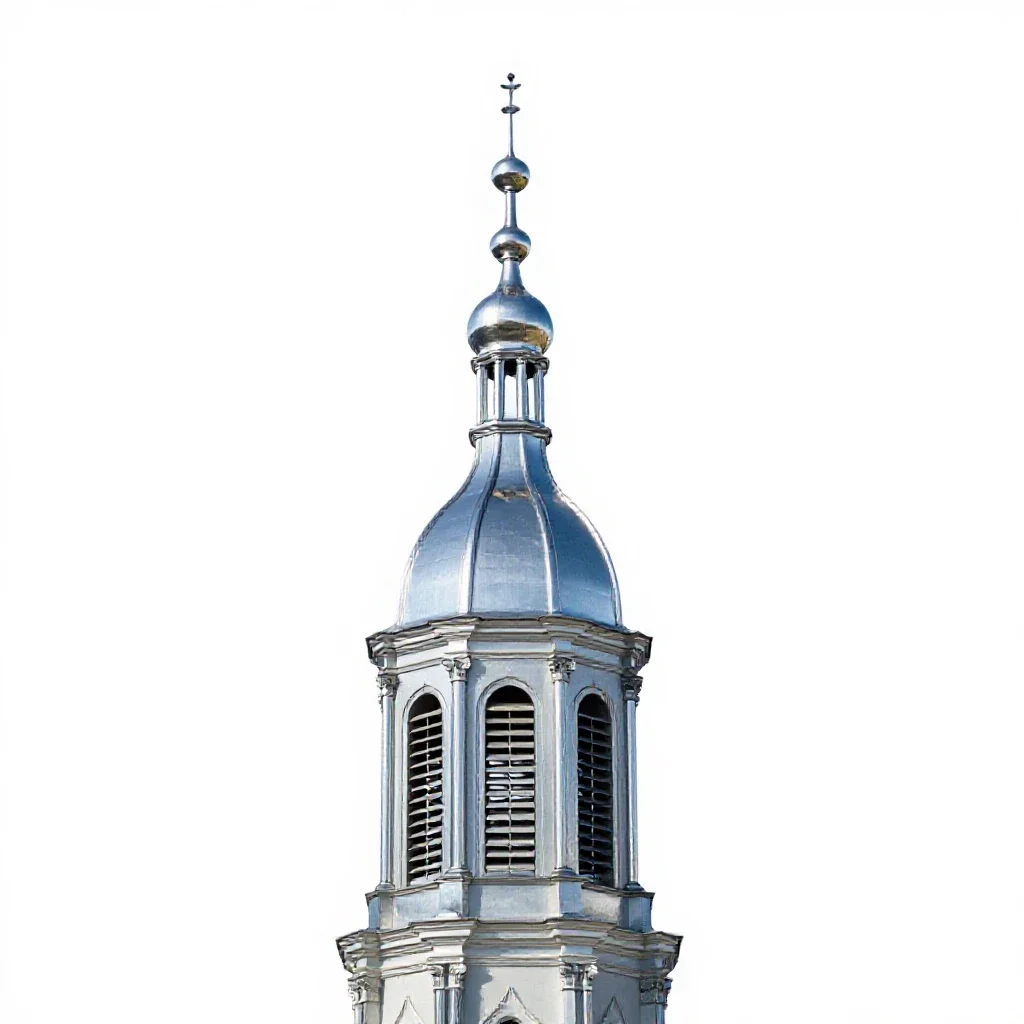 Church tower isolated on a white background
