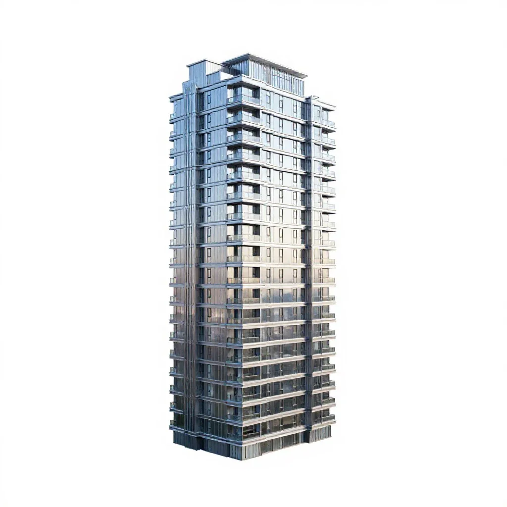 Condominium isolated on a white background