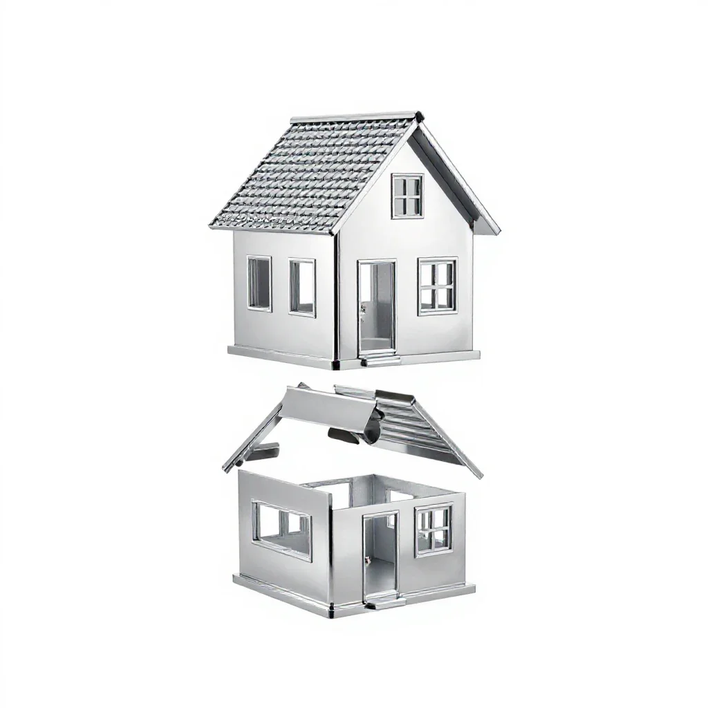 Detached house isolated on a white background