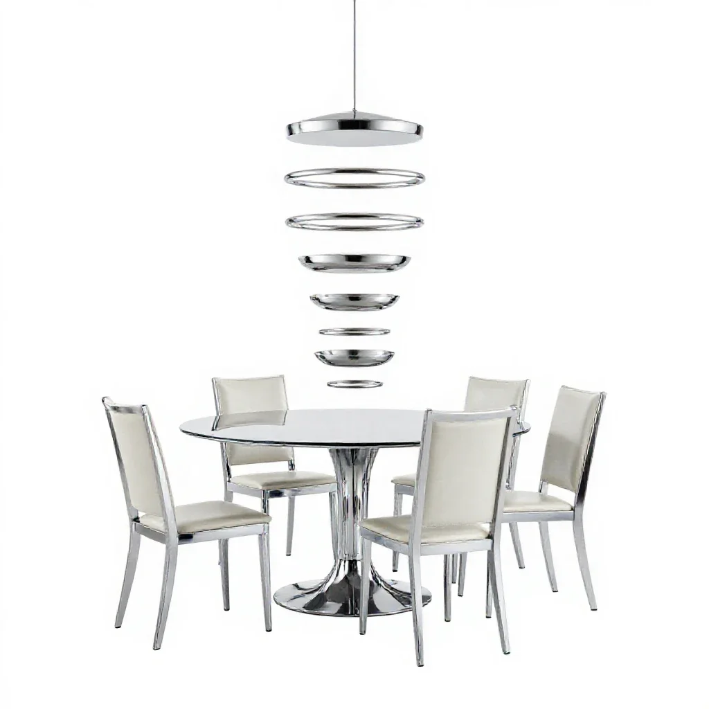 Dining area isolated on a white background