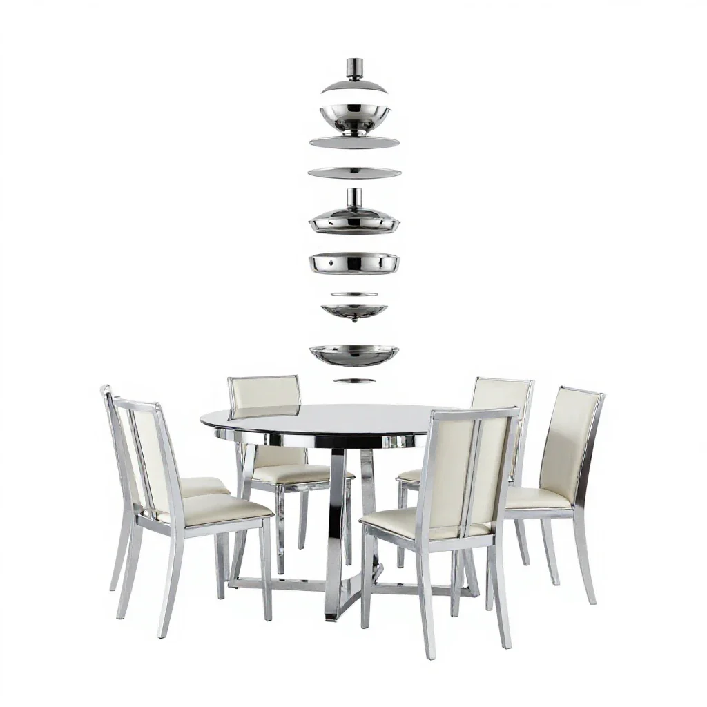 Dining room isolated on a white background