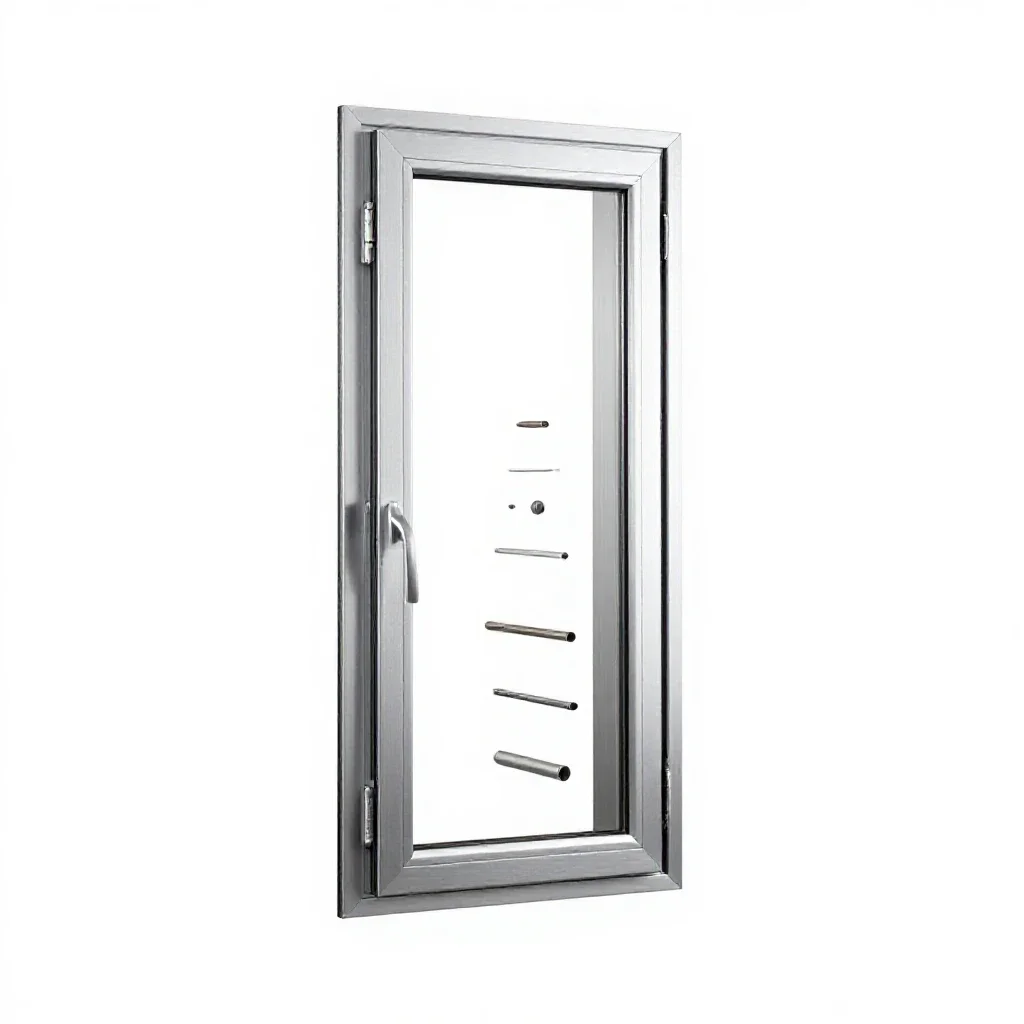 Double-hung window isolated on a white background