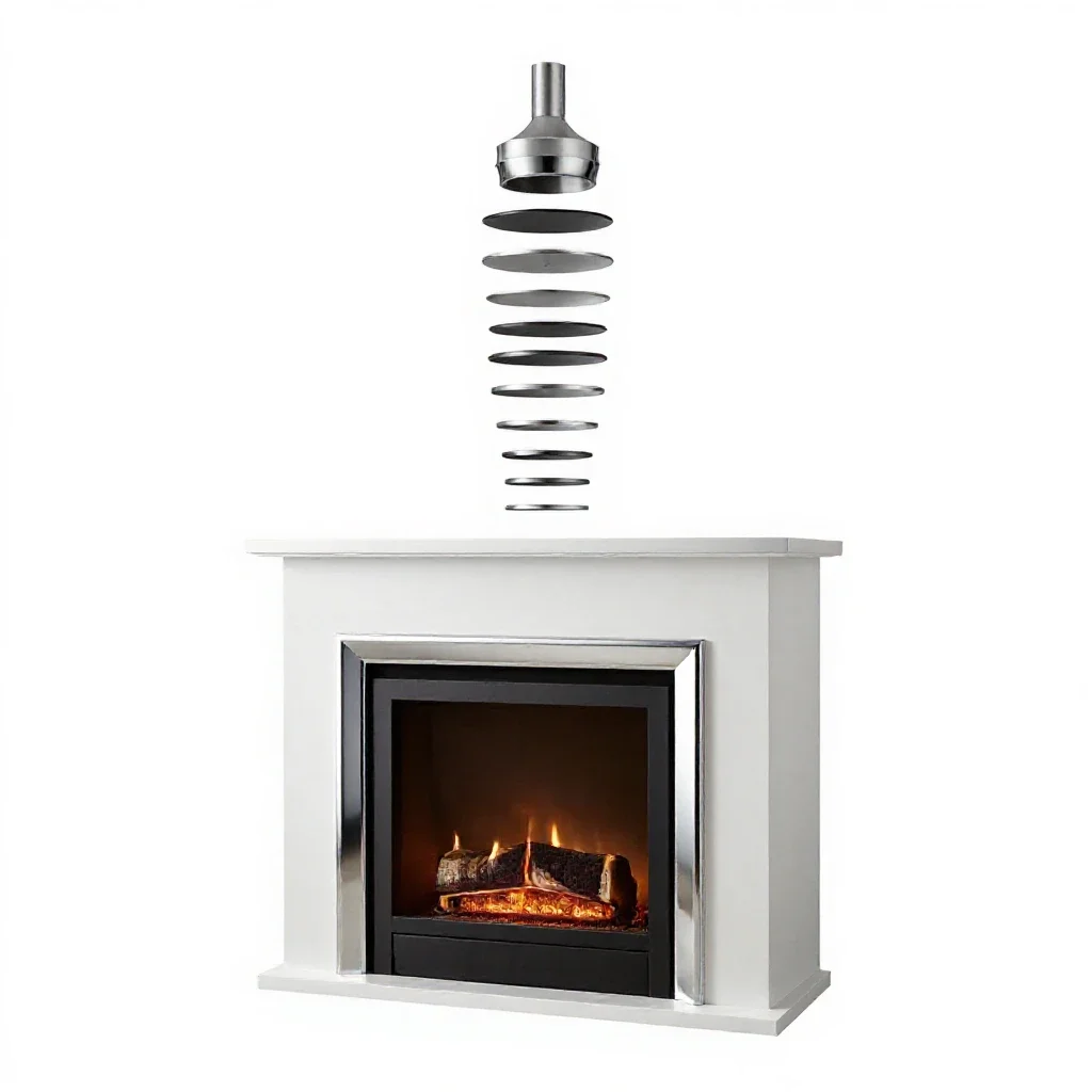 Fireplace isolated on a white background