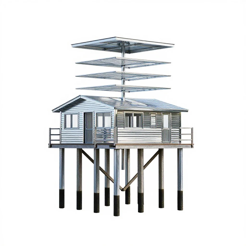 Lake dwelling isolated on a white background