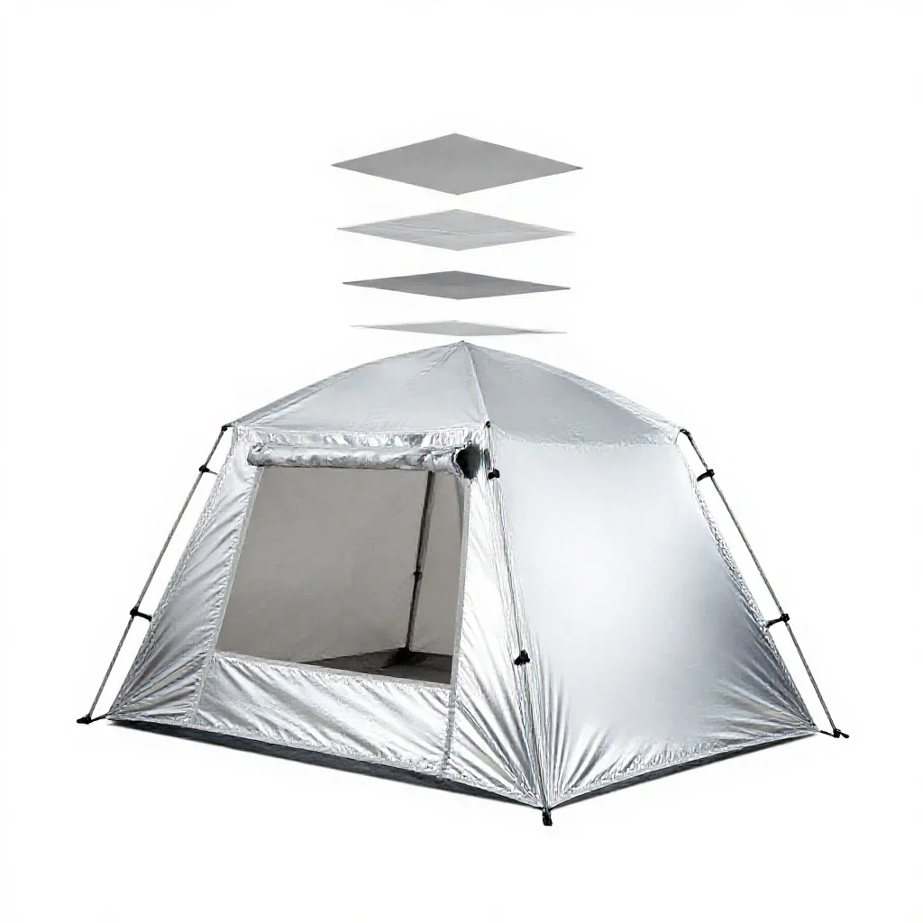 Lean-to tent isolated on a white background