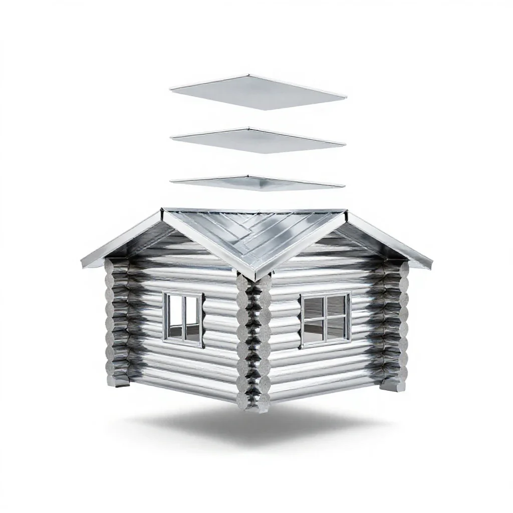 Log cabin isolated on a white background