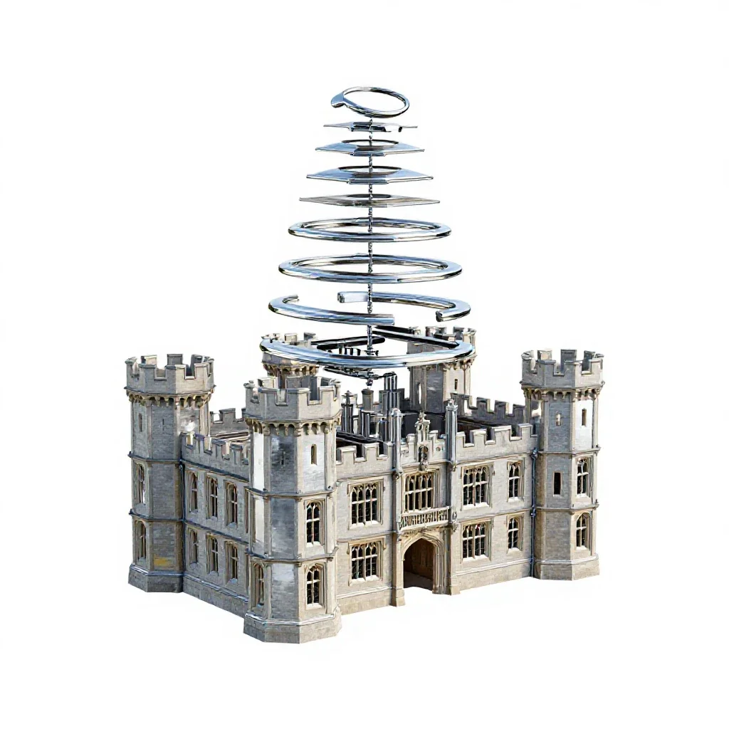 Manor hall isolated on a white background