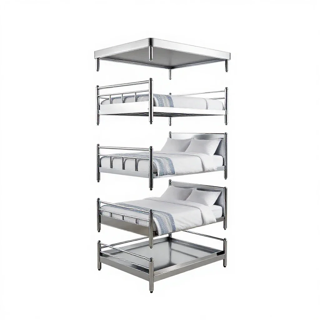 Motel room isolated on a white background
