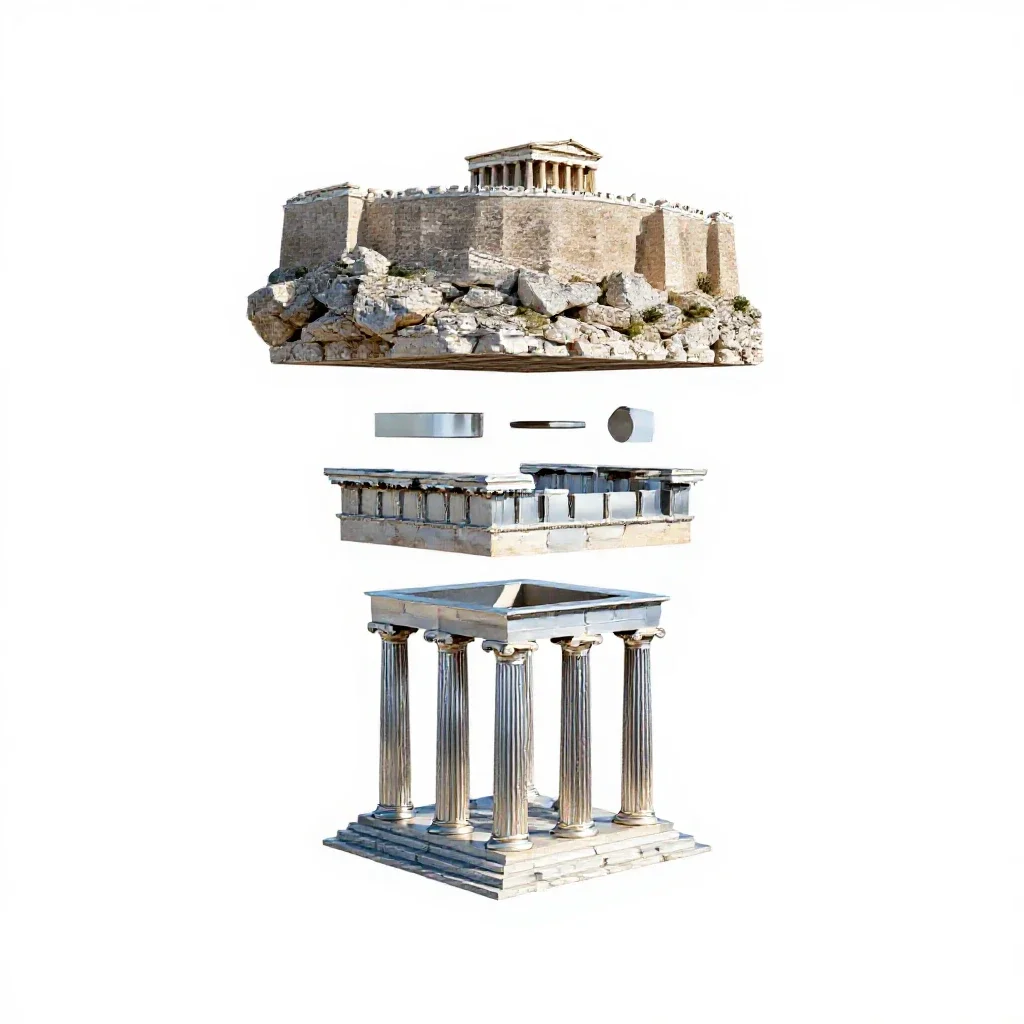 Acropolis isolated on a white background