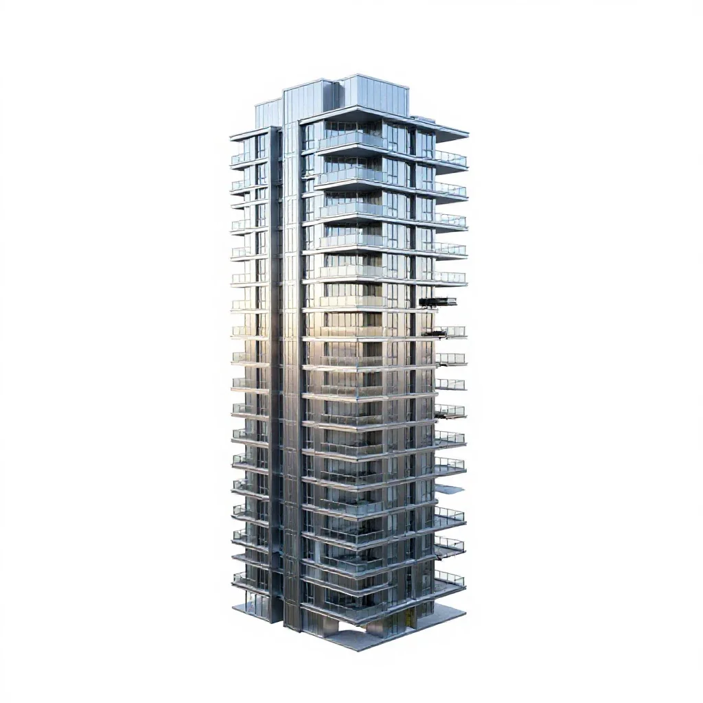 Apartment building isolated on a white background