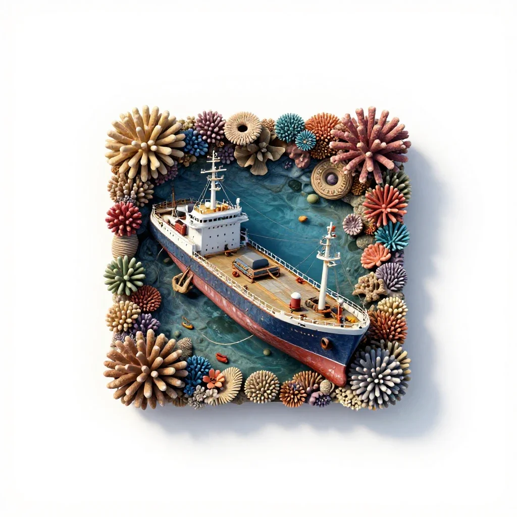 Shipwreck isolated on a white background
