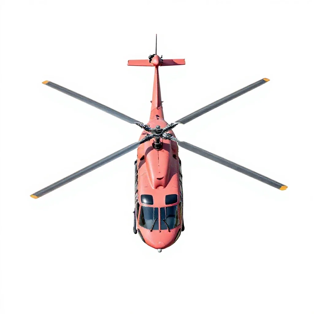 Single-rotor helicopter isolated on a white background