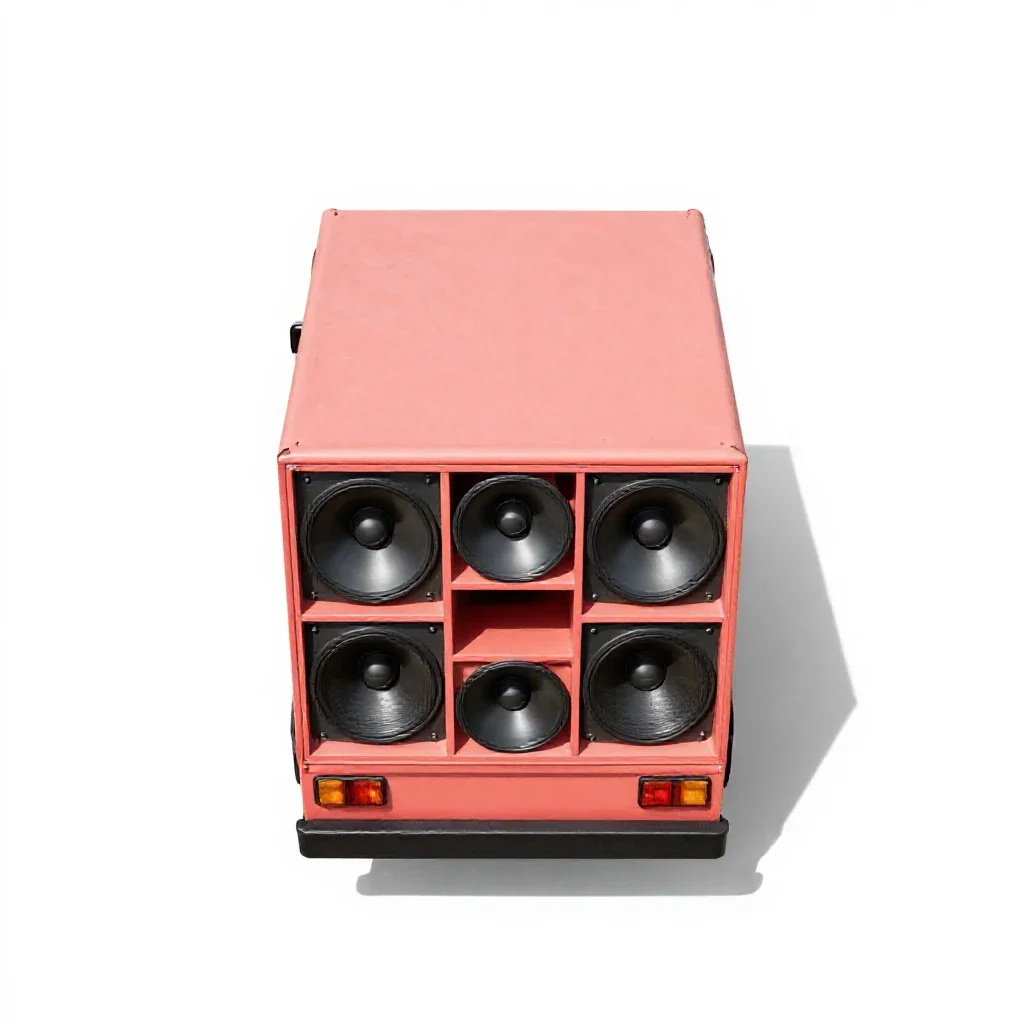 Sound truck isolated on a white background