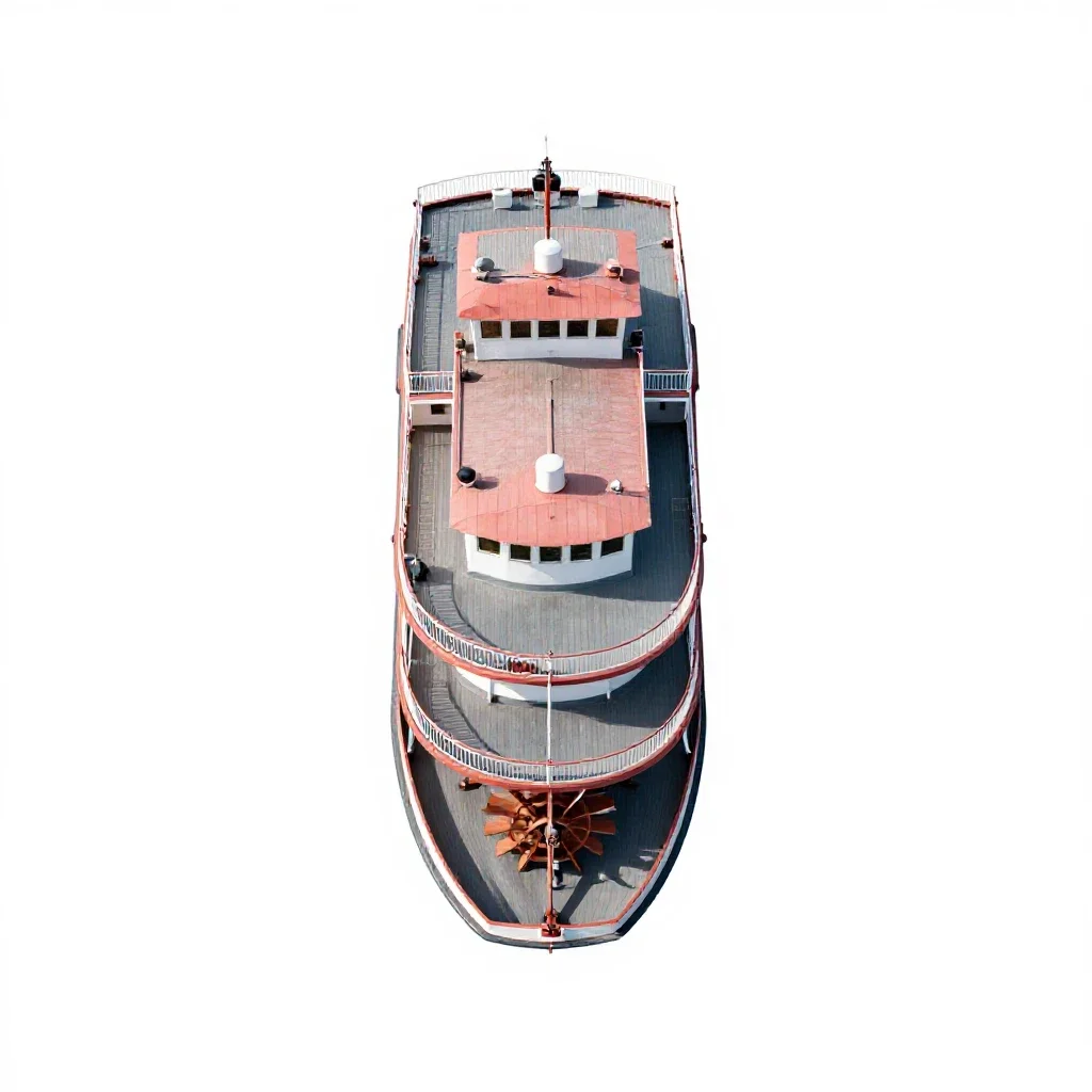 Sternwheeler isolated on a white background