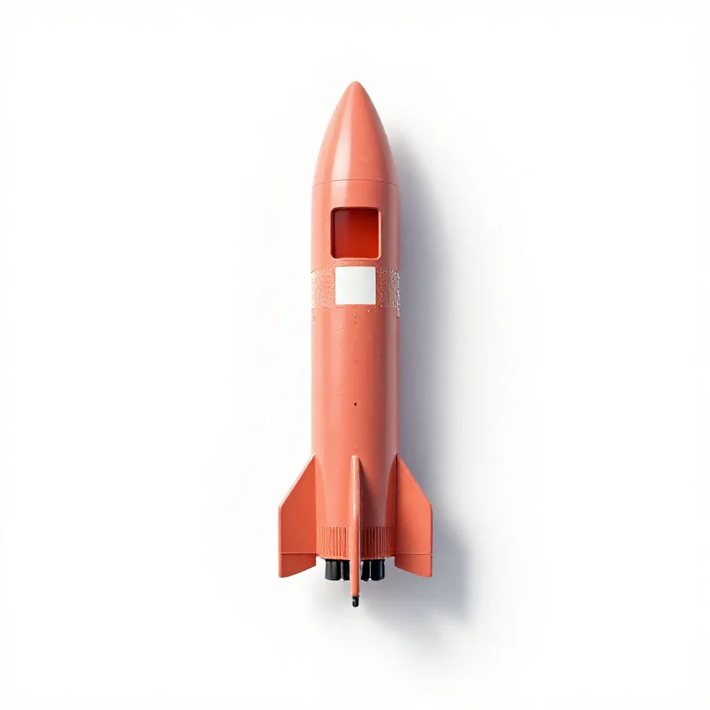 Test rocket isolated on a white background