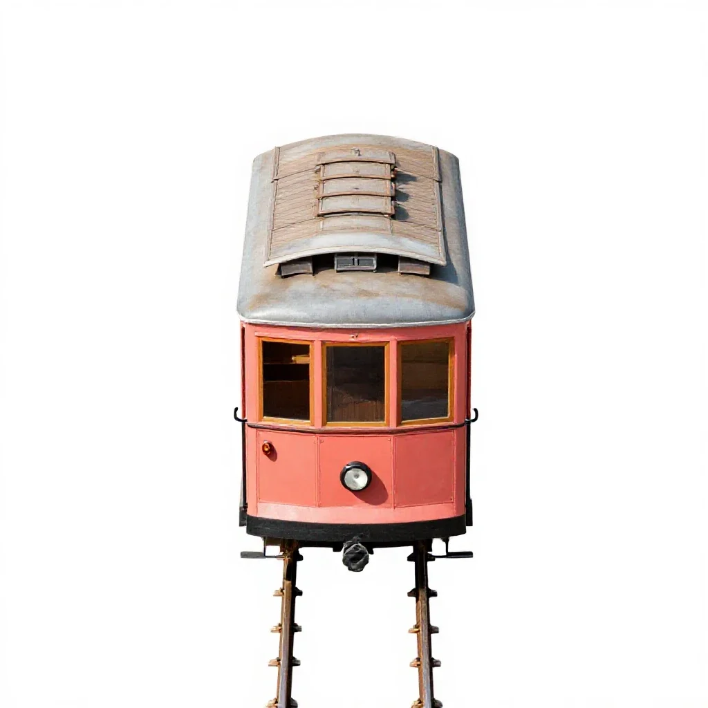 Tramcar isolated on a white background