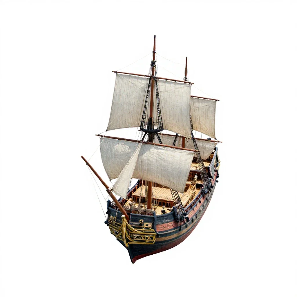 Treasure ship isolated on a white background
