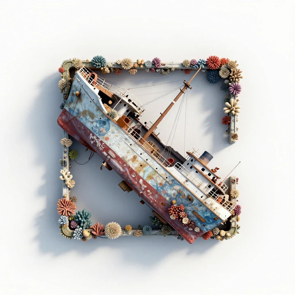 Wreck isolated on a white background