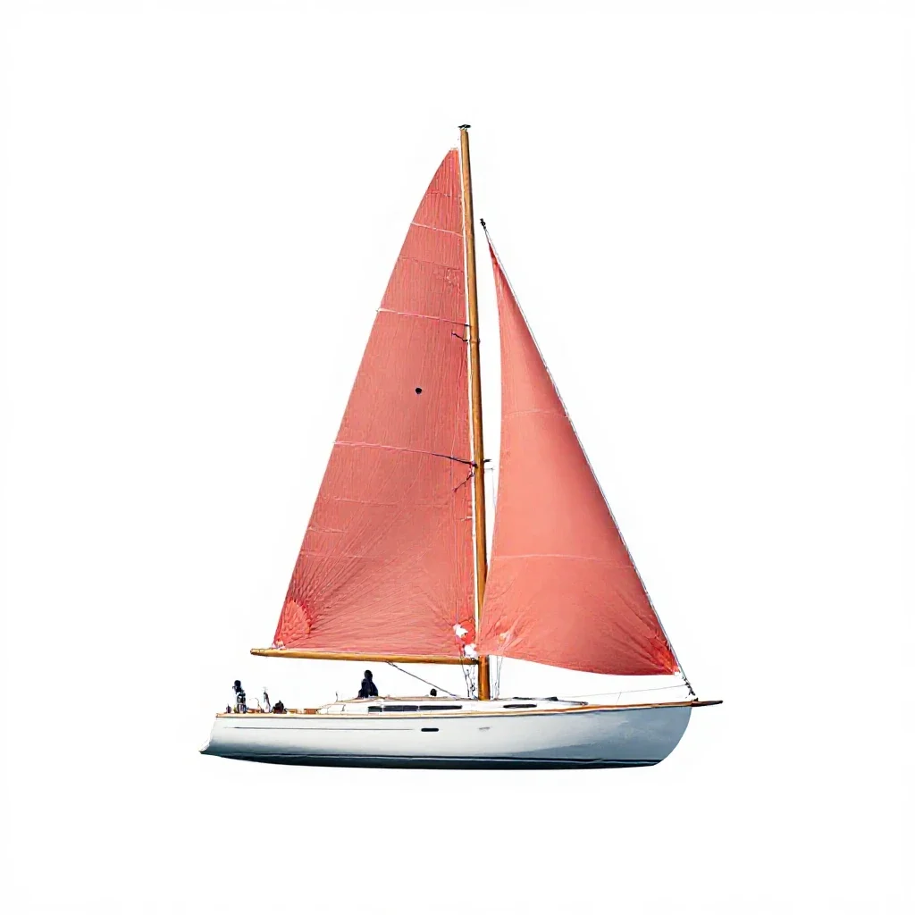 Yacht isolated on a white background