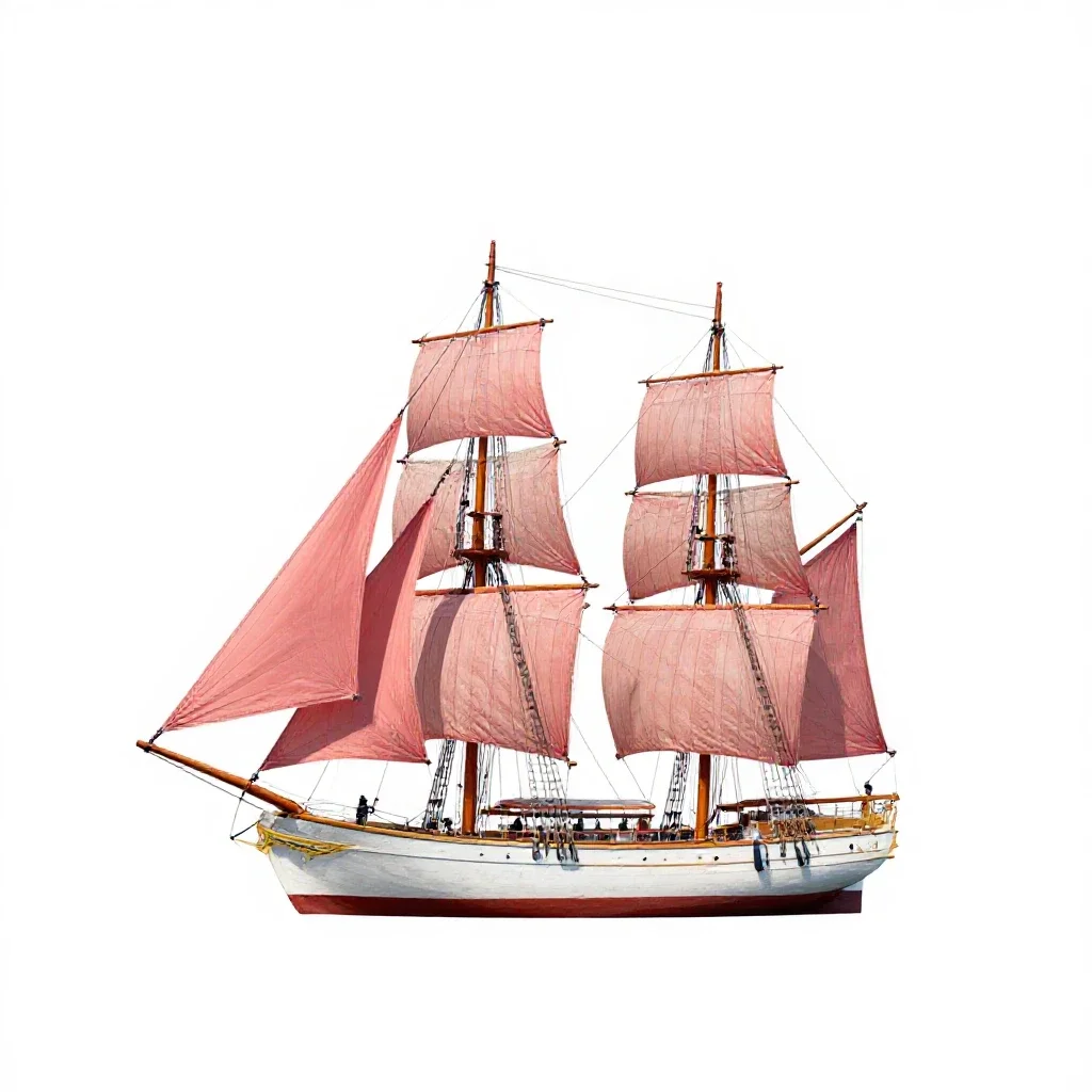 Yawl isolated on a white background