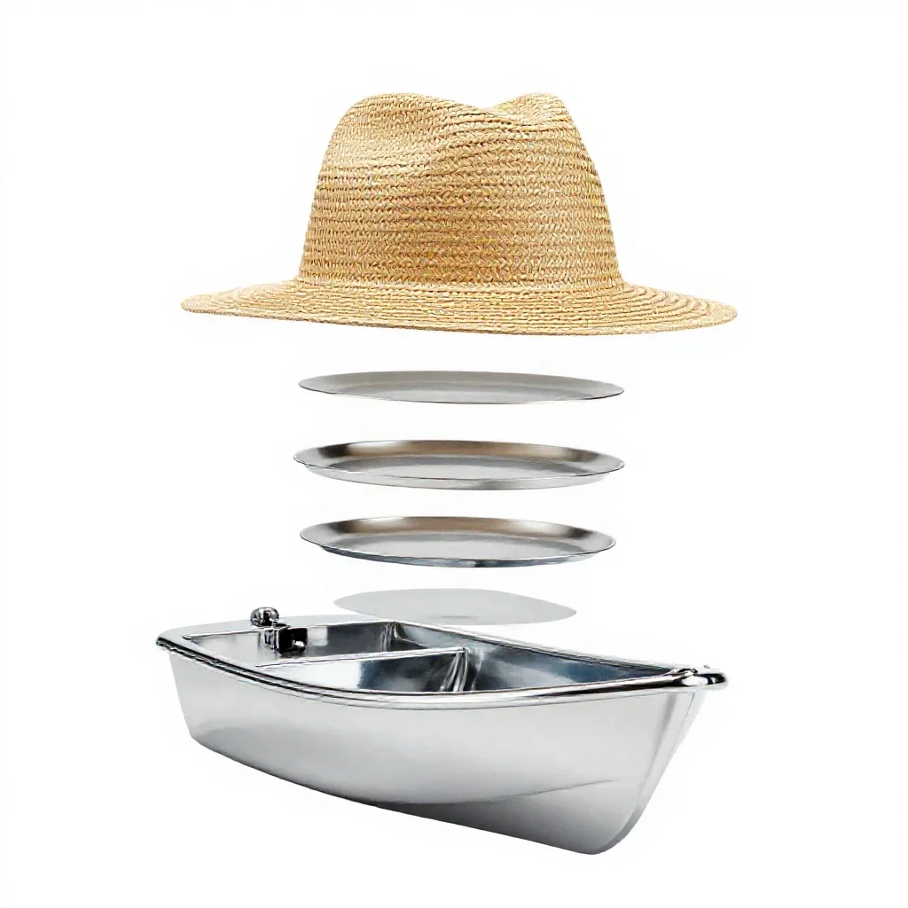 Boater isolated on a white background