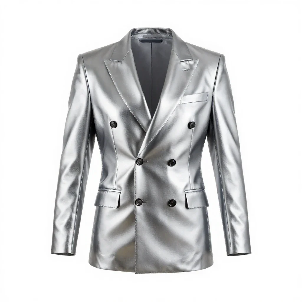 Double-breasted suit isolated on a white background