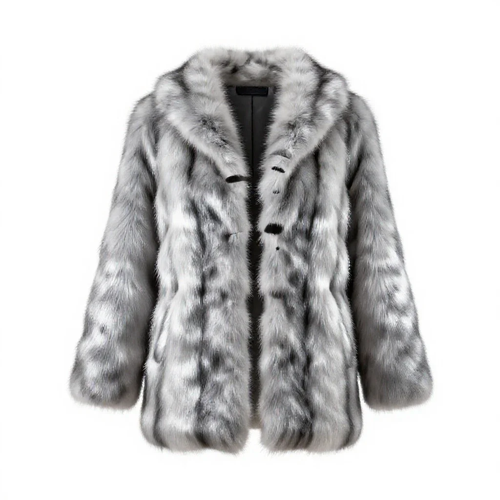 Fur coat isolated on a white background