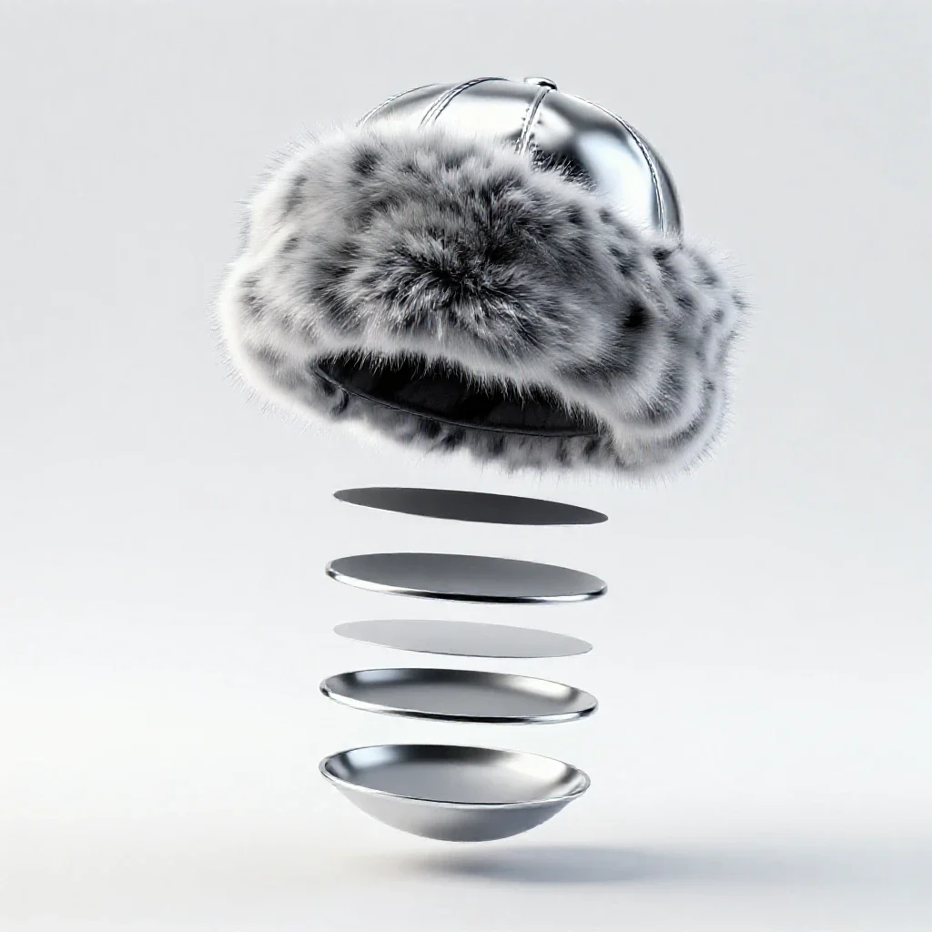 Fur hat isolated on a white background