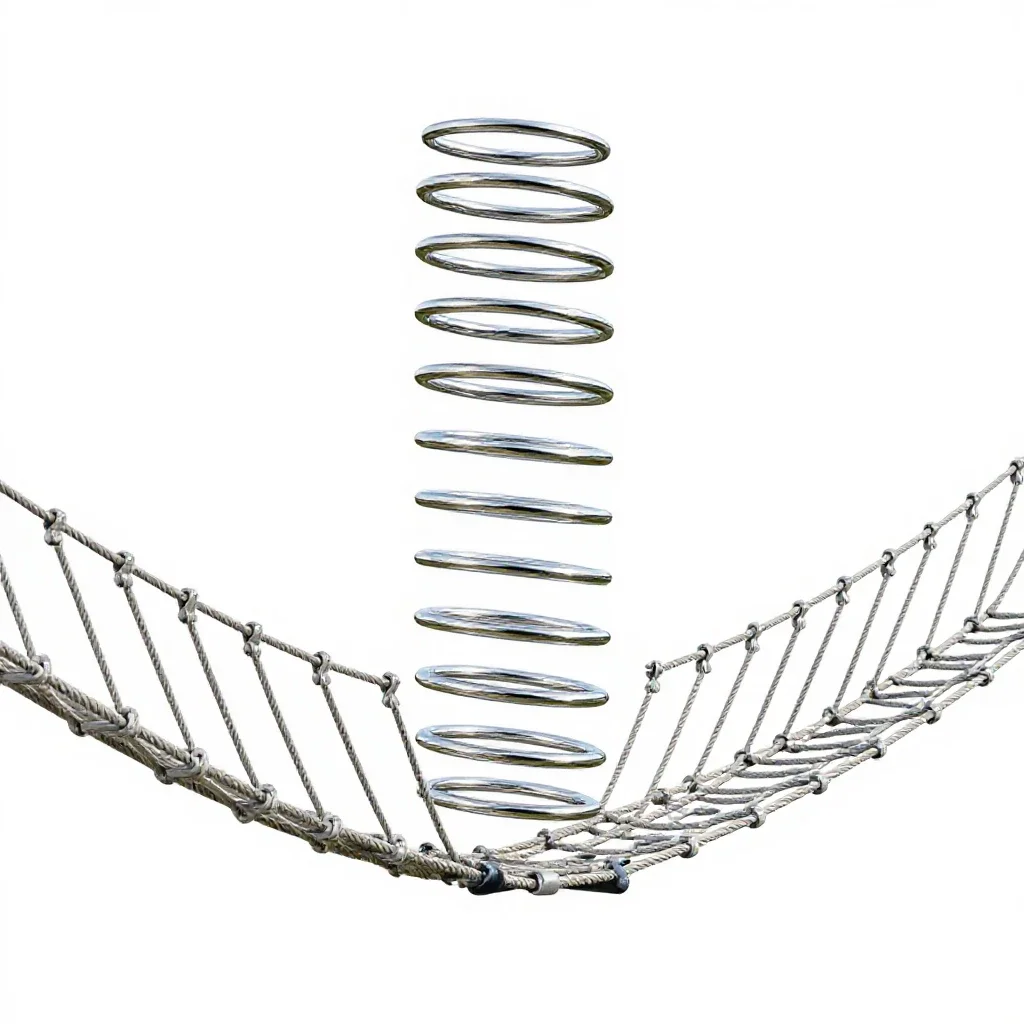 Rope bridge isolated on a white background