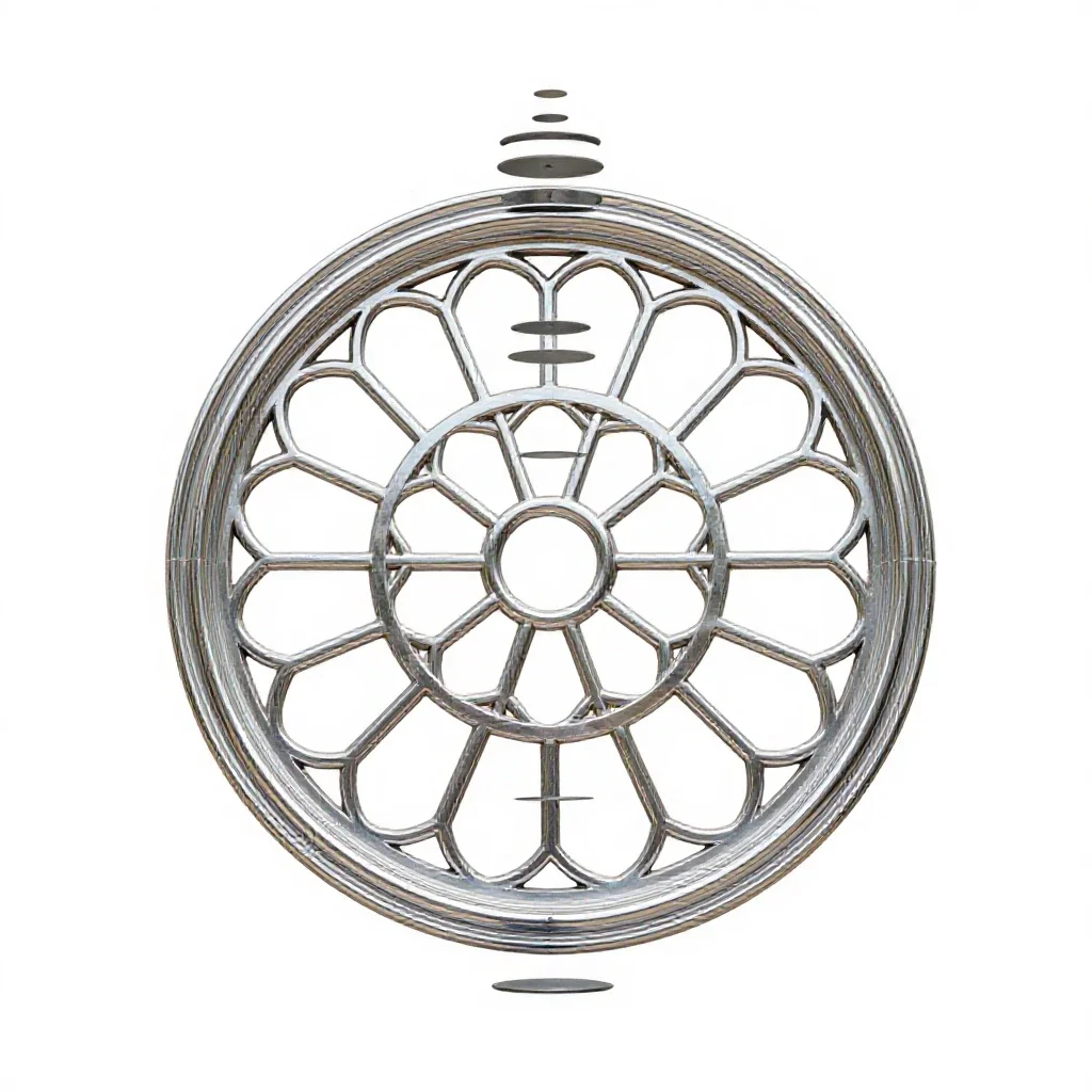 Rose window isolated on a white background