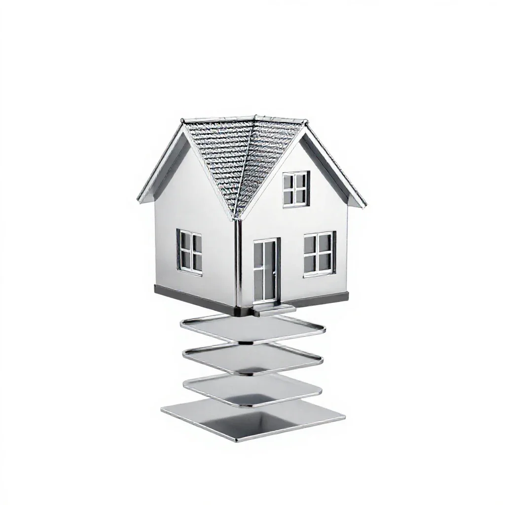 Semi-detached house isolated on a white background