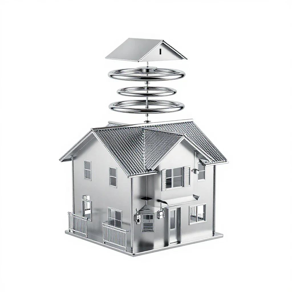 Settlement house isolated on a white background