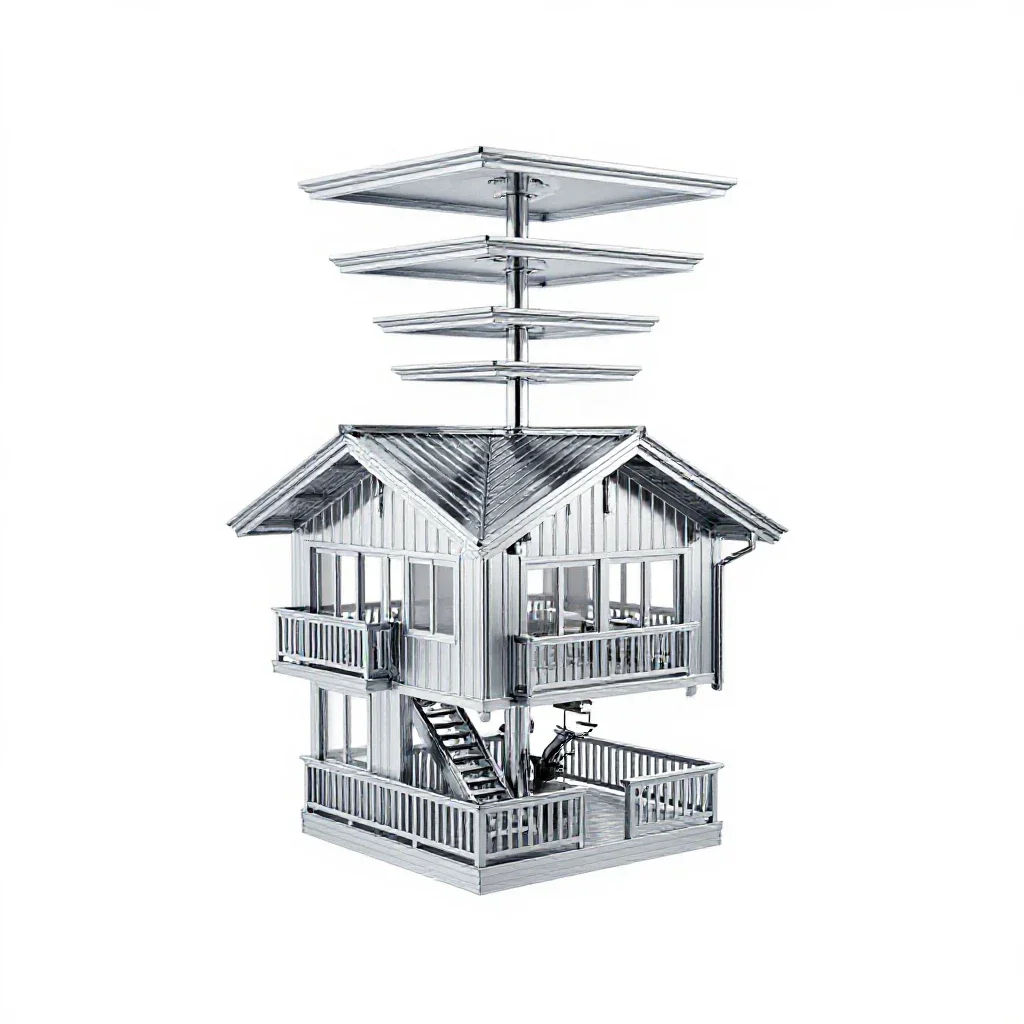 Ski lodge isolated on a white background