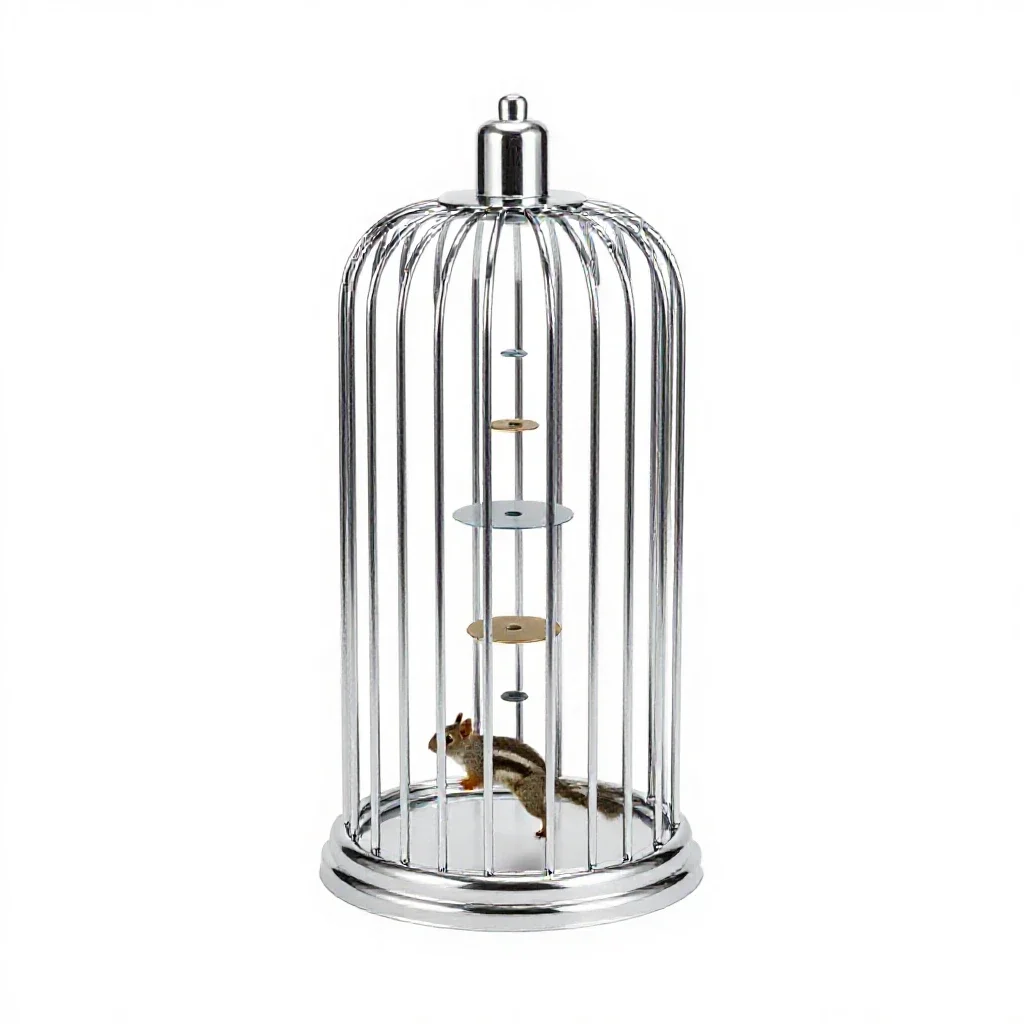 Squirrel cage isolated on a white background