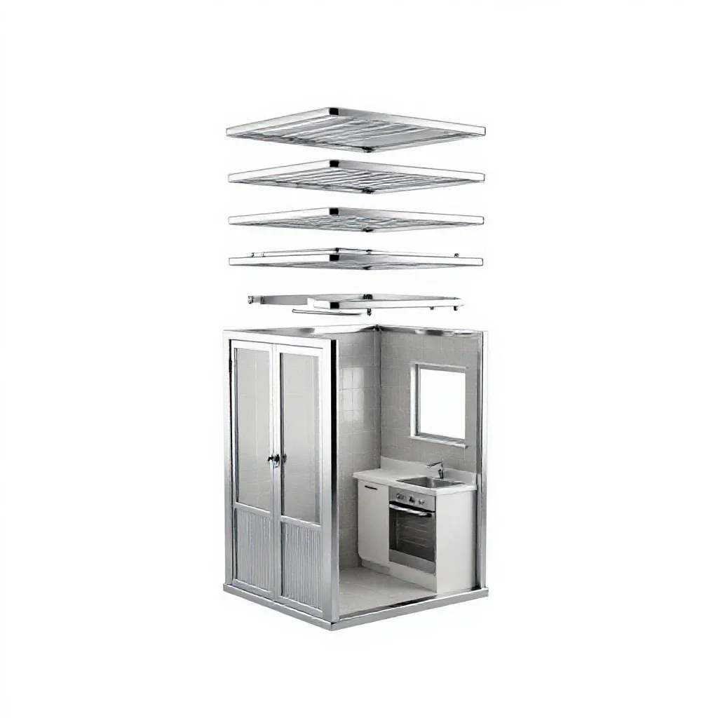 Studio apartment isolated on a white background