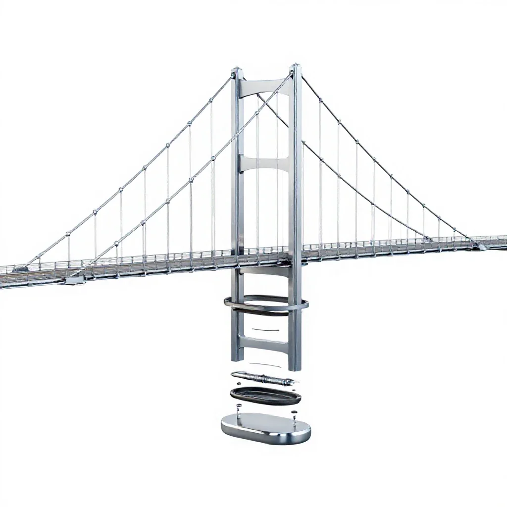 Suspension bridge isolated on a white background