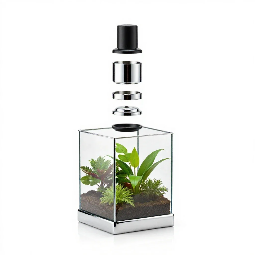 Terrarium isolated on a white background