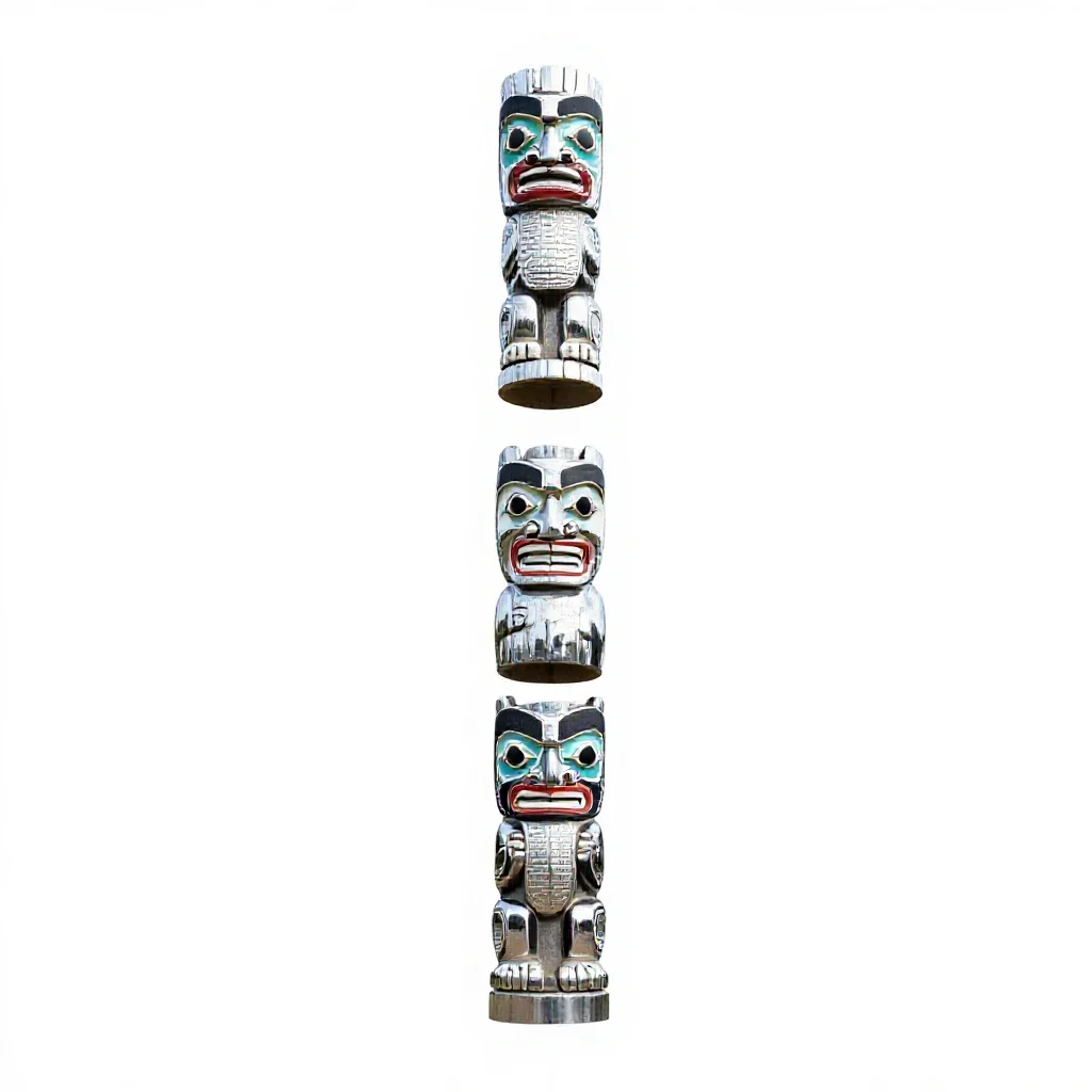 Totem pole isolated on a white background