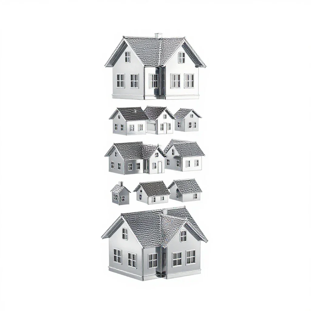 Tract house isolated on a white background
